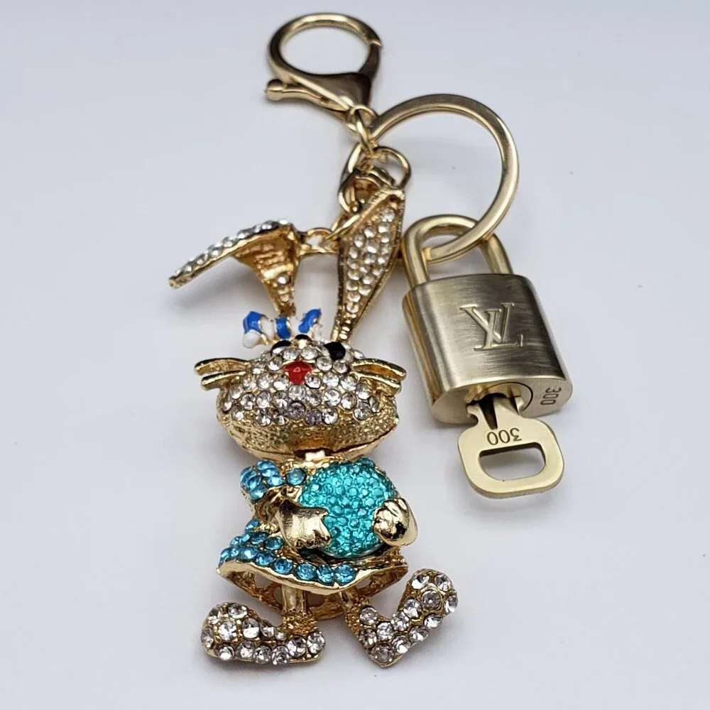 Authentic Louis Vuitton Lock & Key with unbranded Bunny Bagcharm